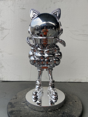 Serpente de prata estilo galvanizado de Cat Sculpture By Hand Balloon do espaço