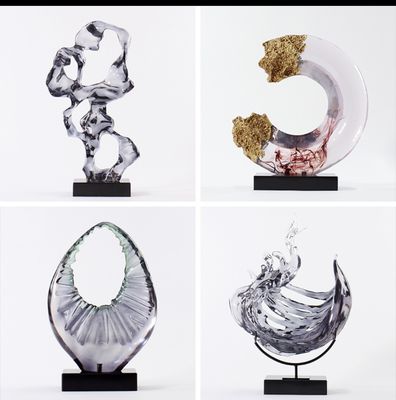 Geometric Resin Wall Sculptures Indoor Contemporary Wall Sculpture Soft Decoration Customized