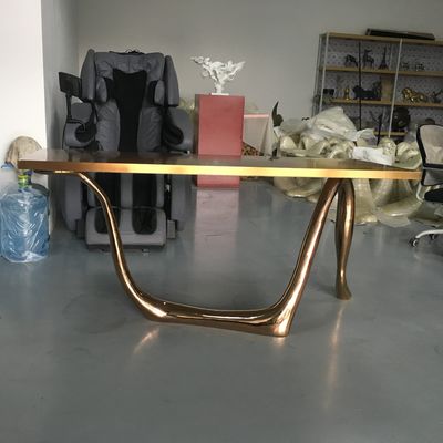 Abstract Table Sculptures Contemporary Metal Garden Statues Ornaments Plating Gold
