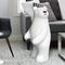 Esculturas exteriores animais de Art Sculpture Landing Polar Bear da resina branca dos desenhos animados