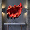 Escultura realística dos peixes da resina, ciano vermelho das esculturas contemporâneas interiores da parede do metal