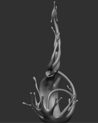 Escultura de onda de água viva e dinâmica Modelo Diagrama Decoração quadrada