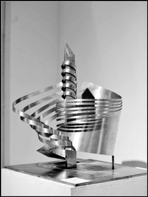 Espaço Interior Escultura Abstracta Polir Materiais de aço inoxidável