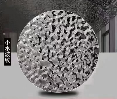 Iluminação de metal Escultura de aço inoxidável para figurar placa corrugada de água personalizada SS