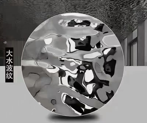 Escultura de iluminação de metal personalizada Chapa corrugada de aço inoxidável