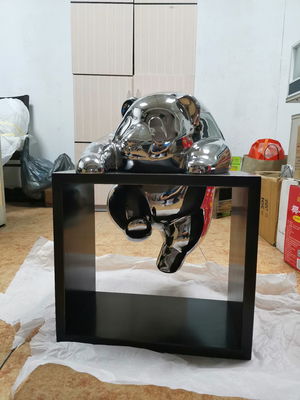 Jardim Panda Statue do sumário do espelho, janela que escala esculturas animais soldadas